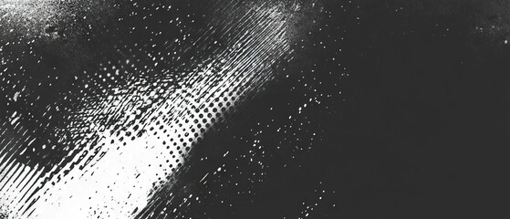 Grunge halftone texture with concentrated dots creating dramatic visual effects
