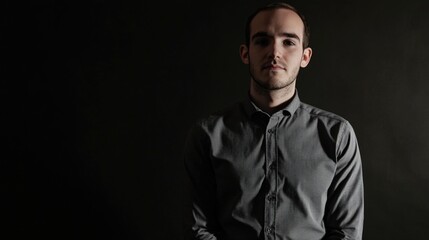 Obraz premium A professional man in a shirt and tie posing for a photo shoot