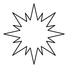 Fototapeta premium Star Bethlehem Christmas contour outline line icon black color vector illustration image thin flat style