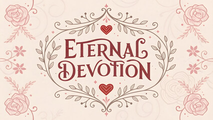 This is a decorative graphic design featuring the phrase "Eternal Devotion" prominently displayed in the center.