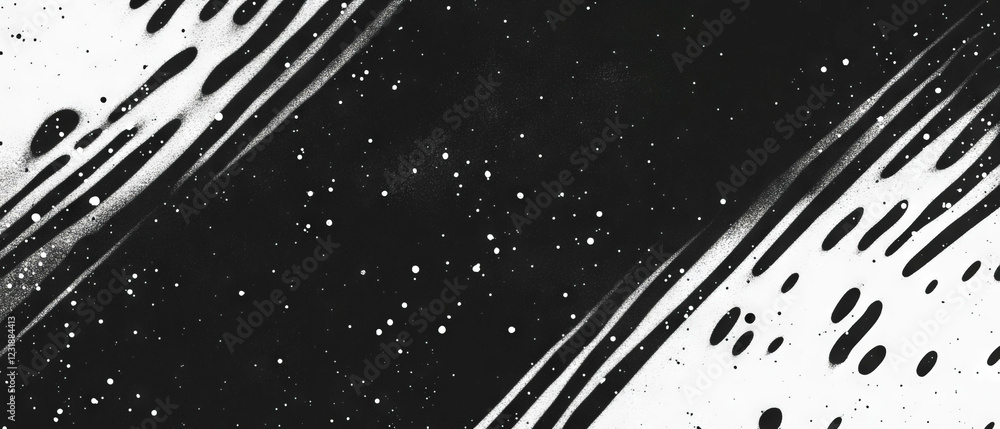 Poster grunge halftone texture creating an industrial look with dots on a black background
