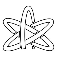 Atheism symbol sign contour outline line icon black color vector illustration image thin flat style
