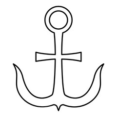 Cross anchor Crusher-Yagir contour outline line icon black color vector illustration image thin flat style