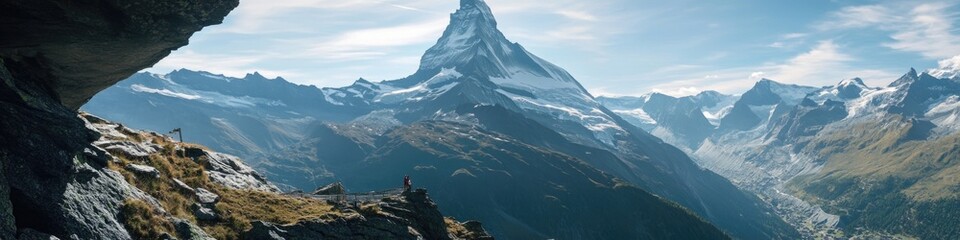 A group of people standing at the summit of a mountain, taking in the breathtaking view