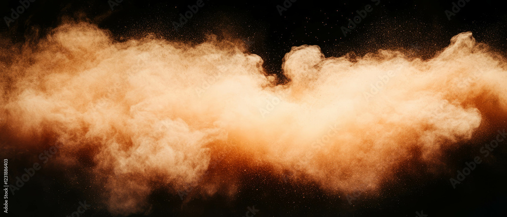 Poster detailed dust particles texture overlay with space for design elements on a black background