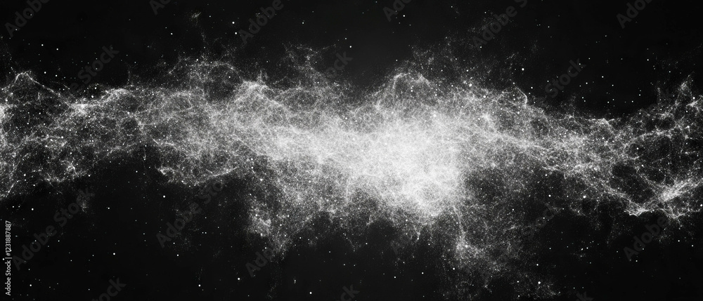 Poster highly detailed spark particles create intricate texture against a black background