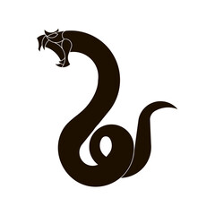 Black and white Snake logo vector design. king cobra logo icon vector illustration. isolated on white background