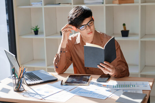 Businessmen analyzing strategies office professional insight