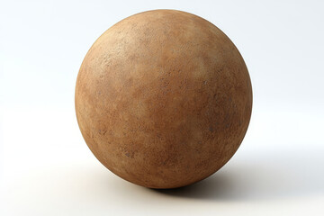 Fototapeta premium Rustic, earthy-toned sphere; textured surface; single object.