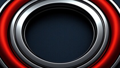 Abstract Red and Silver Circular Design