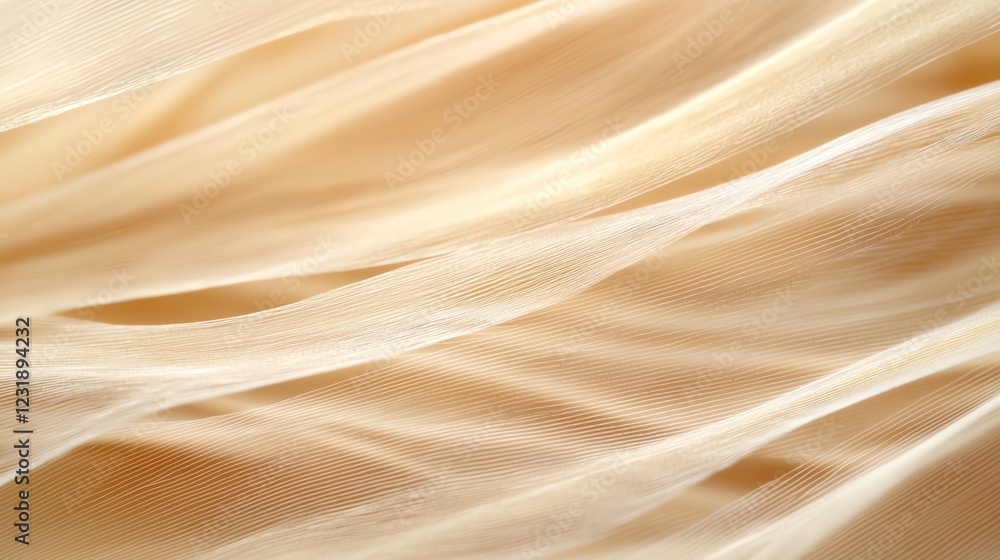 Poster abstract close-up of flowing beige fabric with smooth texture and gentle motion, creating a soft and