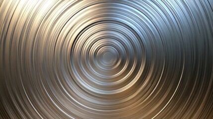 Fototapeta premium Abstract metallic concentric circles background texture