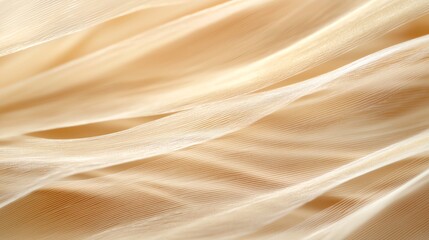 Obraz premium Abstract close-up of flowing beige fabric with smooth texture and gentle motion, creating a soft and elegant background.