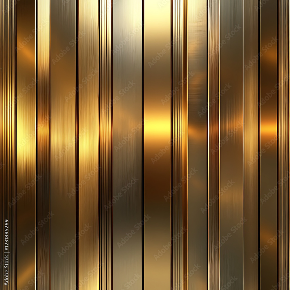 Poster shiny vertical gold stripes create luxurious and elegant background, perfect for various design proj