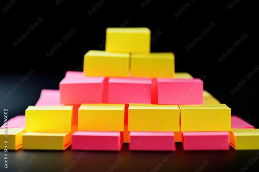 Poster a stack of colorful post-it notes on a table surface