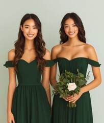 Green bridesmaid dress