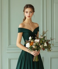 Green bridesmaid dress