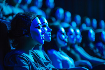 AI Generative image of audience enjoy live performance in theater