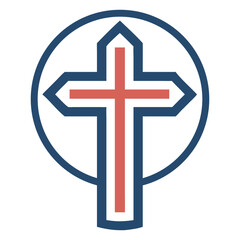 Christian cross icon and symbol logo