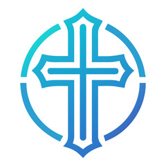 Obraz premium Christian cross icon and symbol logo