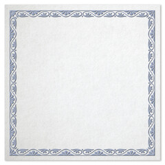 Embossed square decorative framework on a texture of rough paper. PNG.