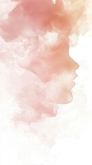 Fototapeta premium Abstract Watercolor Painting Of A Womans Profile