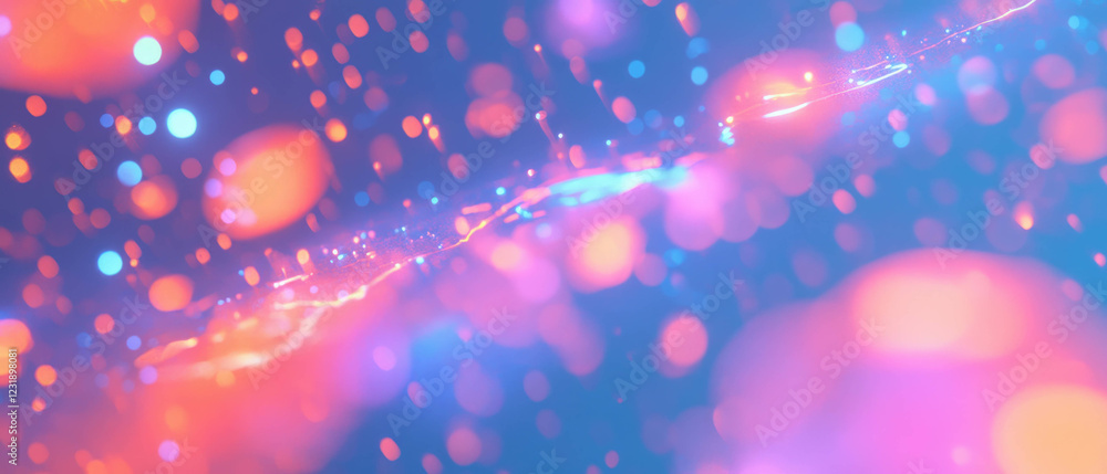 Poster dynamic lightning overlay with vibrant colors and blurred background effects