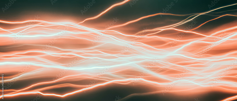 Aufkleber dynamic lightning overlay with vibrant light trails and striking motion blur on black background
