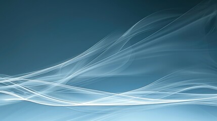 Abstract Blue and White Swirling Waves: A Serene Digital Art Piece
