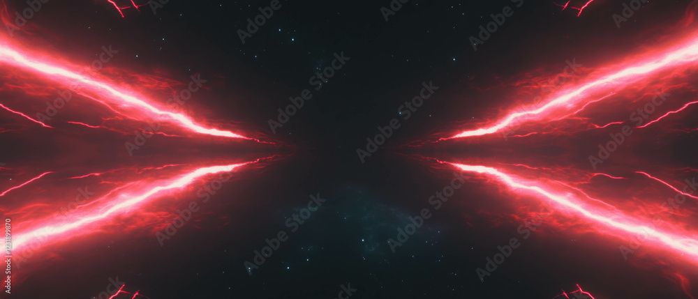Poster lightning frame texture overlay with symmetrical design on a dark background