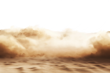 sandstorm dust engulfing desert isolated on white transparent background