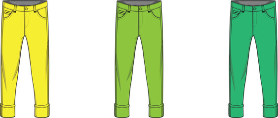 Kids Trendy Culottes Pants Fashion Design Template