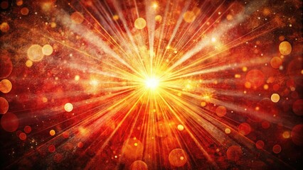 Fototapeta premium Abstract red grunge sunburst: bokeh textures create an artistic, photographic background.