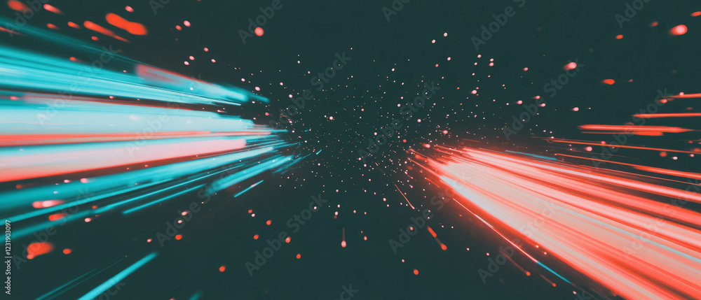 Poster long spark trails with blazing streak effect on a dark background create dynamic visual impact