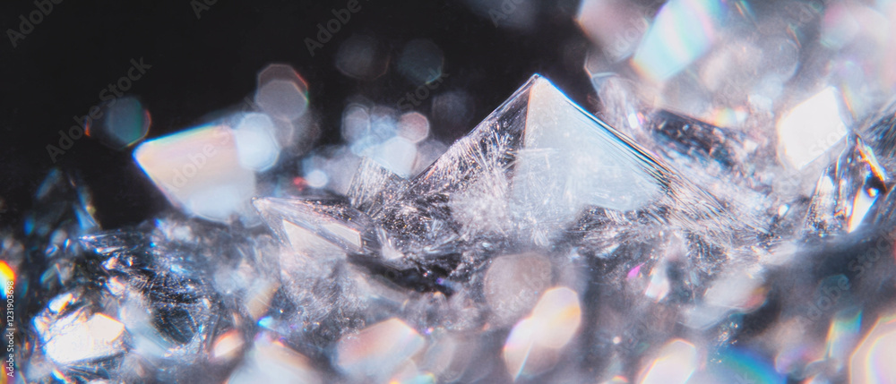 Poster exploring intricate details of dust through macro photography with black background