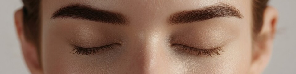A close-up shot of someone with their eyes shut, possibly in meditation or prayer