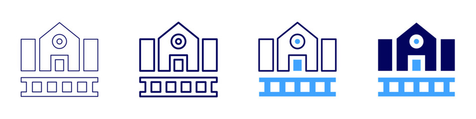 Railway policies icon in 4 different styles. Thin Line, Line, Bold, and Bold Line. Duotone style. Editable stroke