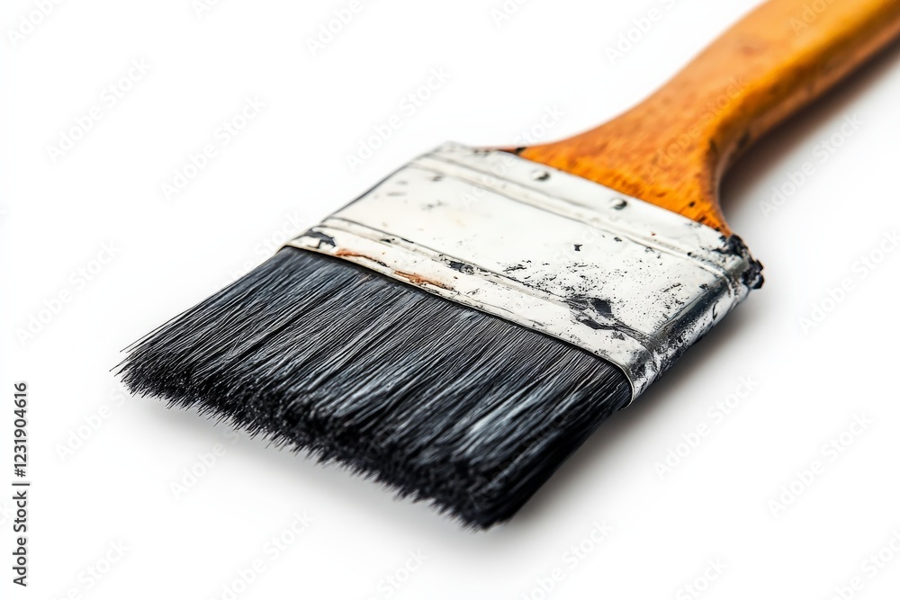 Aufkleber brush rests on a clean surface ready for painting projects and creative expression in a home setup