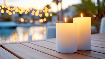 Create an enchanting atmosphere with candlelight by the water