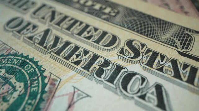 Hundred USD cash macro view. 100 Dollar Cash Stop Motion. Background Bill Sign USA Fiat Money. Hundred Dollar Closeup. Stop Motion Texture of 100 USD Bills. Concept Finance Business Investment Success