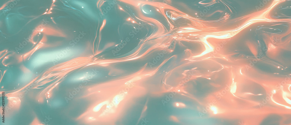 Aufkleber organic fluid movement of light against a dark background creating a mesmerizing visual flow