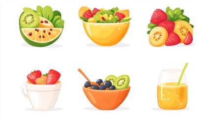 Fresh fruit salad preparation kitchen food photography bright environment close-up healthy eating