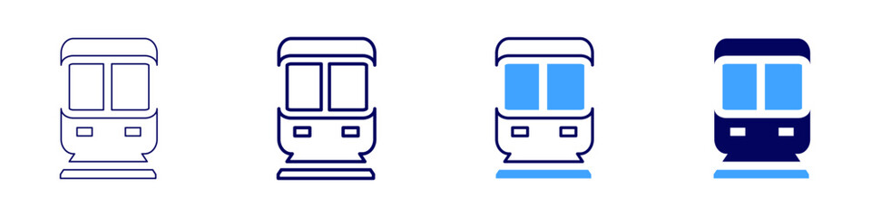 Train fare icon in 4 different styles. Thin Line, Line, Bold, and Bold Line. Duotone style. Editable stroke
