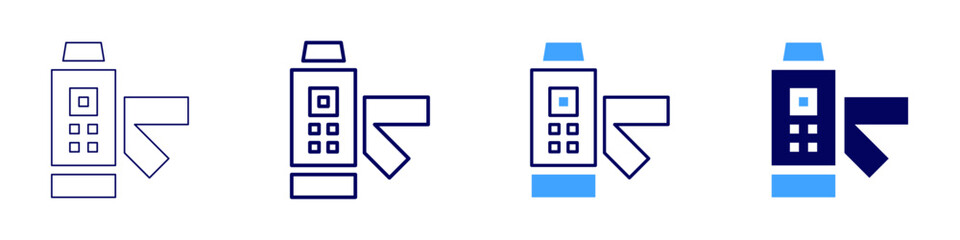 Turnstiles icon in 4 different styles. Thin Line, Line, Bold, and Bold Line. Duotone style. Editable stroke