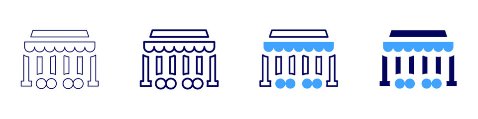 Wagon icon in 4 different styles. Thin Line, Line, Bold, and Bold Line. Duotone style. Editable stroke