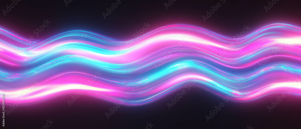 Poster vibrant neon texture display with sharp illumination on a dark backdrop