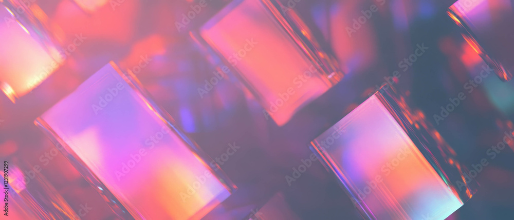 Aufkleber modern neon rectangle overlay with soft glow on a dark background creates striking visual appeal