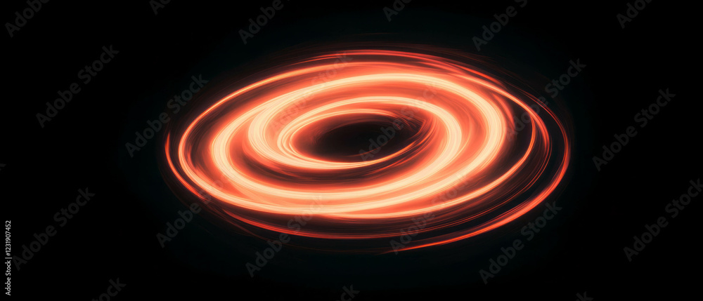 Poster neon spiral texture with vibrant colors and dynamic winding pattern against black background