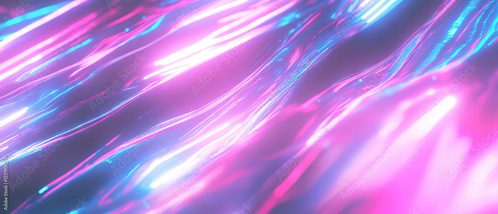 Aufkleber dynamic neon trails with blurred motion create a vibrant texture against a dark background