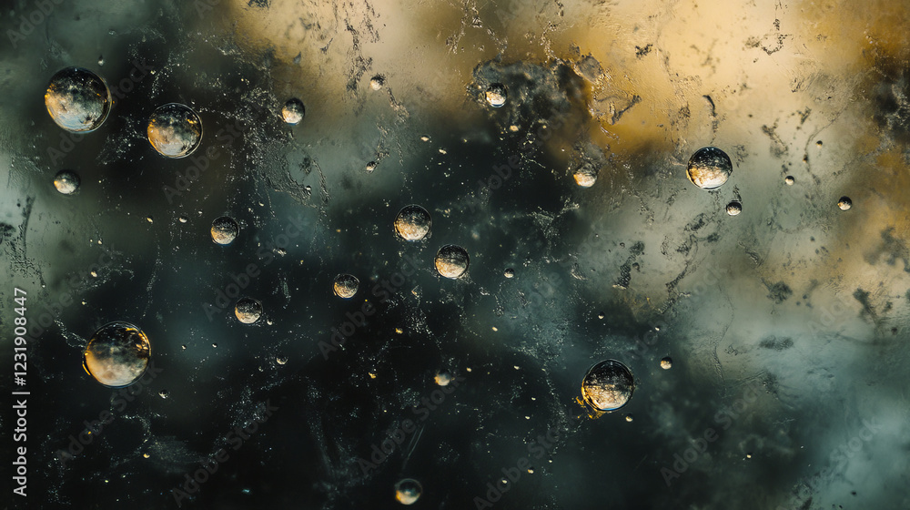 Poster water droplet background. dew splash on window glass vector. 3d realistic raindrop texture or shower